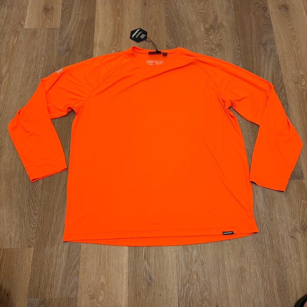 NWT TrueWerk B1 LS Sun Tee Orange XXL Technical Safety Performance Stretch